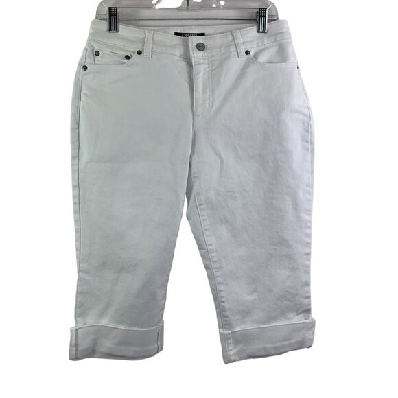 Chaps Women’s Denim White Capri Shorts - Picture 1 of 6